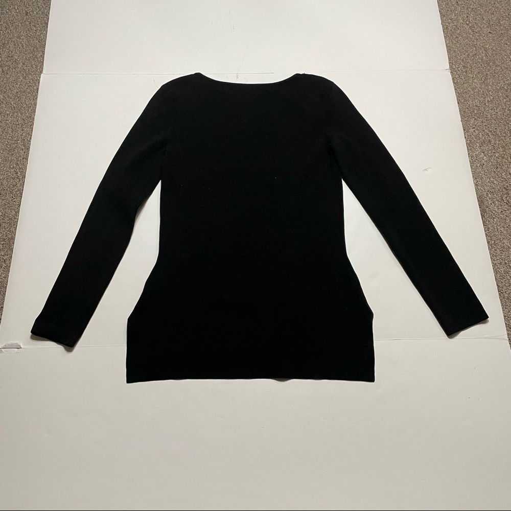 Athleta Derek Lam 10C 10 Crosby Ribbed Long Sleeve Knit Sweater Blouse Small - Picture 6 of 7